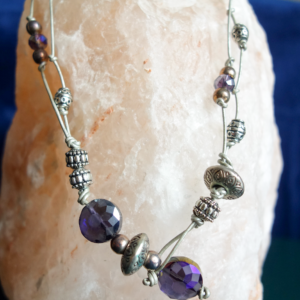 A Handmade Purple Crystal Beaded Necklace